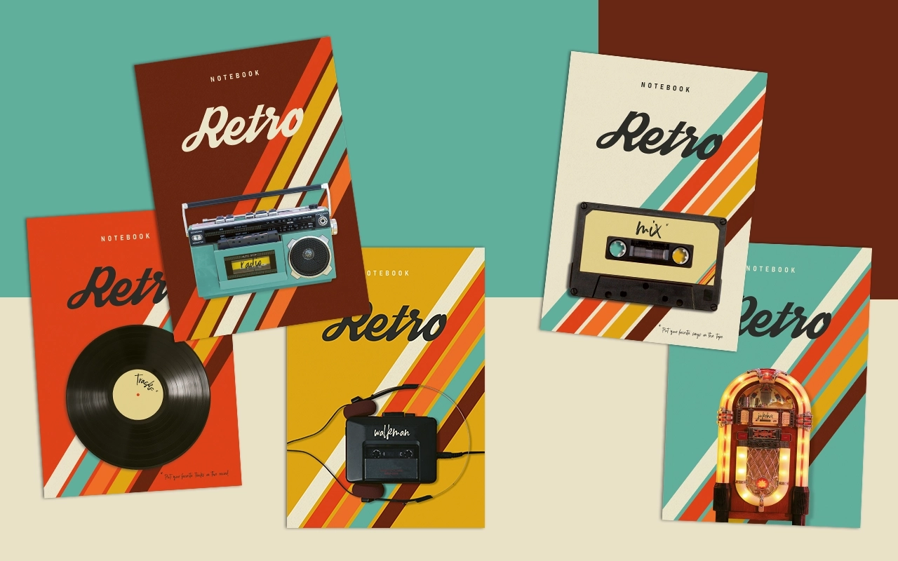 Couvertures de notebook retro