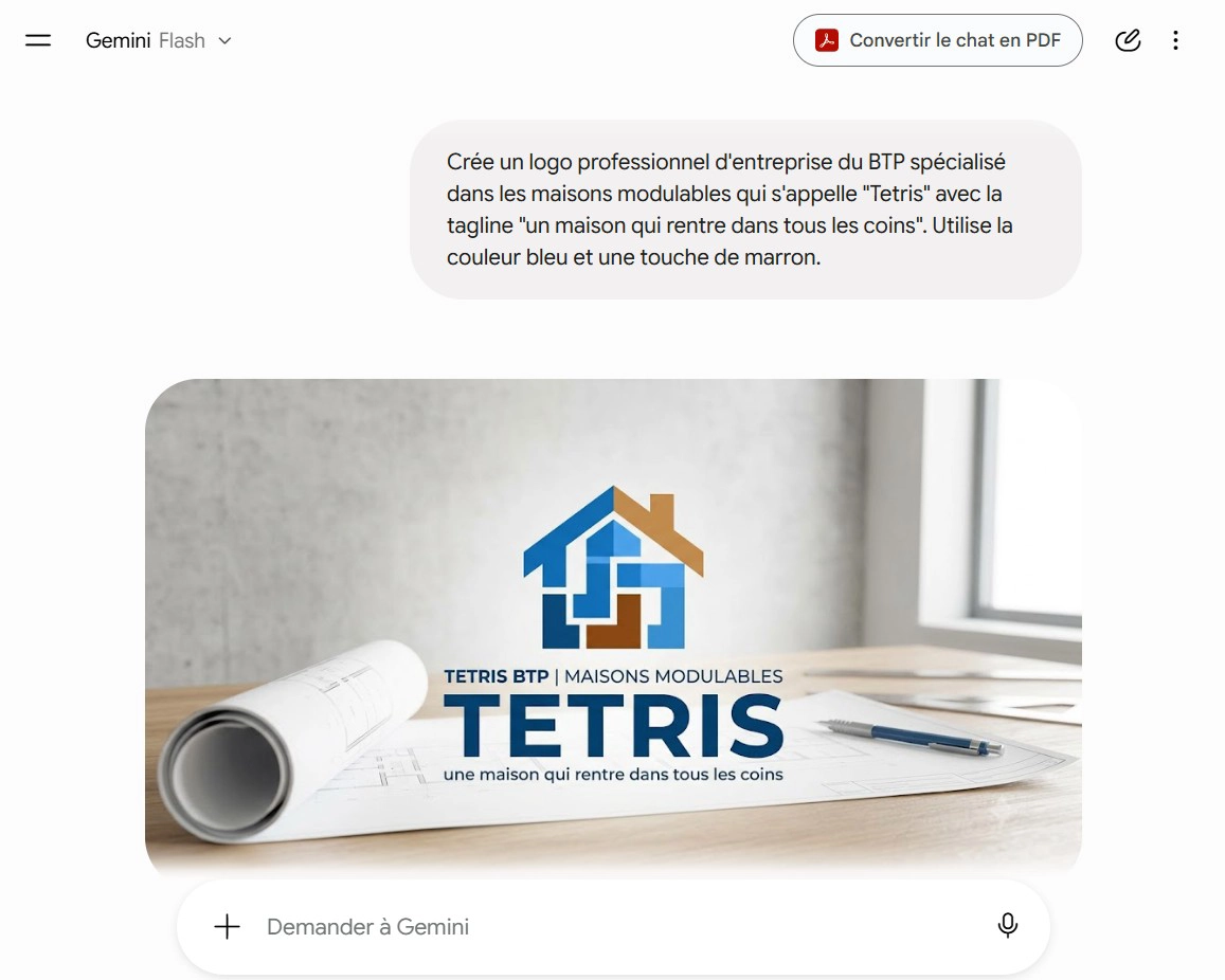 Exemple de logo généré par Gemini