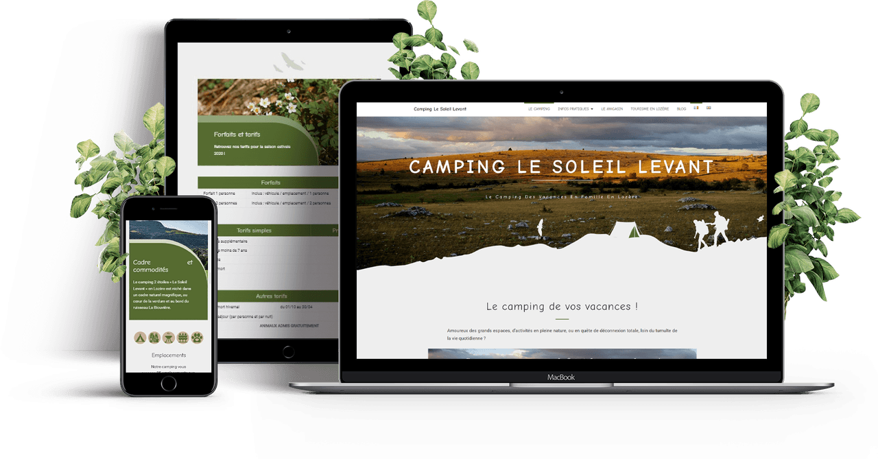 Site web du Camping du Soleil Levant en Lozère