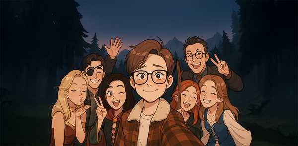 Selfie de groupe qui représente les personnes que l'on souhaite attirer sur son site vitrine